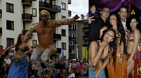 Fakir voor feest in een discotheek